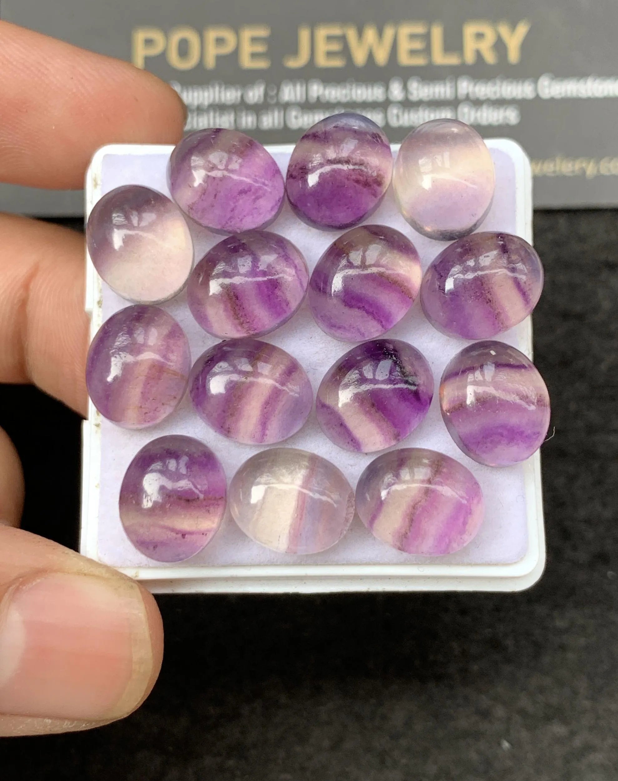 Natural Fluorite Gemstone Smooth Oval Shape Cabochon Loose Gemstone For Jewelry Making Wholesalegems 12x9 MM Size 14 Pcs SM25315
