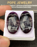 Natural Fluorite Gemstone Rose Cut Oval Shape Cabochon Loose Gemstone For Jewelry Making Wholesalegems 31x17 MM Size 1 Pair SM25319