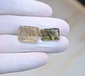 Natural Rutilated Quartz Gemstone Faceted Cut Rectangle Shape Loose Gemstones For Jewelry Making Wholesalegems 15-16 MM Size 2 Pcs SM25662