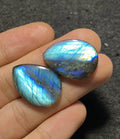 Natural Labradorite Gemstone Smooth Pear Shape Cabochon Loose Gemstones For Jewelry Making Wholesalegems 25x18 MM Size 1 Pair SM25703
