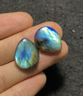 Natural Labradorite Gemstone Smooth Pear Shape Cabochon Loose Gemstones For Jewelry Making Wholesalegems 20x16 MM Size 1 Pair SM25704