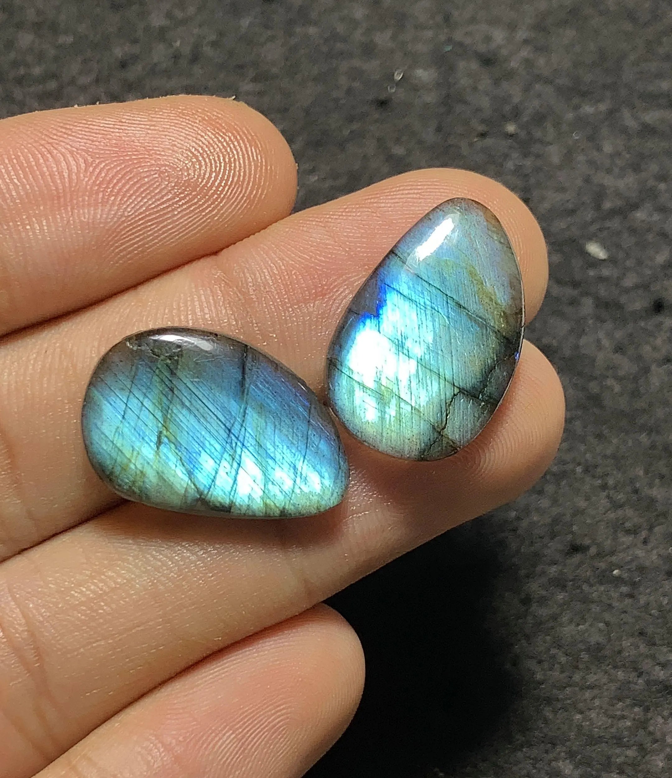 Natural Labradorite Gemstone Smooth Fancy Shape Cabochon Loose Gemstones For Jewelry Making Wholesalegems 21x14 MM Size 1 Pair SM25706