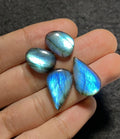 Natural Labradorite Gemstone Smooth Mix Shape Cabochon Loose Gemstones For Jewelry Making Wholesalegems 16-21 MM Size 2 Pair SM25712