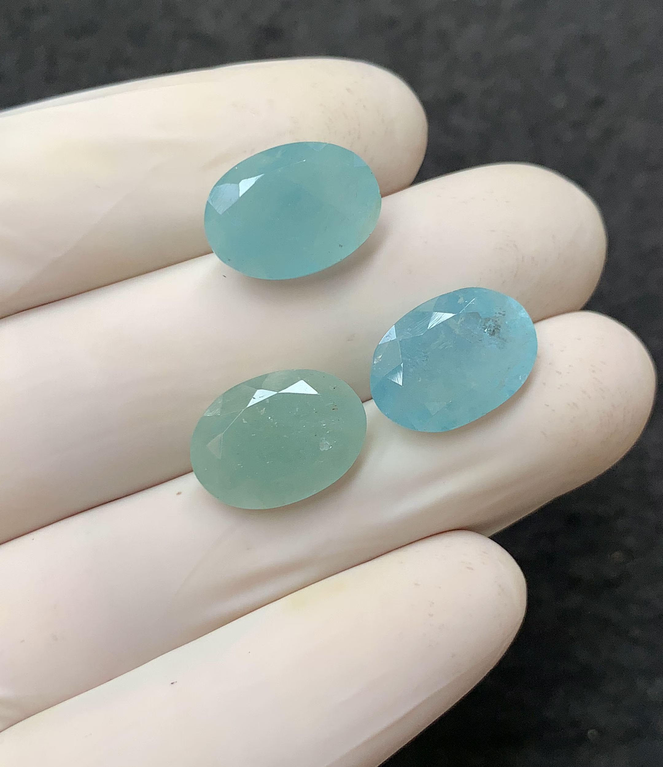 Natural Aquamarine Gemstone Faceted Cut Oval Shape High Quality Loose Gemstones For Jewelry Making Wholesalegems 14x10 MM Size 3 Pcs SM25732