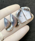 Natural Dendrite Opal Gemstone Smooth Mix Shape Cabochon Loose Gemstones For Jewelry Making Wholesalegems 25-26 MM Size 2 Pair SM25759