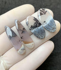 Natural Dendrite Opal Gemstone Smooth Mix Shape Cabochon Loose Gemstones For Jewelry Making Wholesalegems 26-31 MM Size 2 Pair SM25761