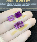 Natural Amethyst Gemstone Faceted Cut Rectangle High Quality Loose Gemstones For Jewelry Making Wholesalegems 10-14 MM Size 3 Pcs SM25801