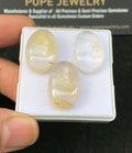 Natural Golden Rutile Gemstone Smooth Oval Shape Cabochon Loose Gemstones For Jewelry Making Wholesalegems 20-21 MM Size 3 Pcs SM25856