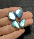 Natural Labradorite Gemstone Smooth Fancy Shape Cabochon Loose Gemstones For Jewelry Making Wholesalegems 18-19 MM Size 2 Pair SM25710