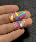 Aurora Opal Doublet Gemstone Rose Cut Pear Shape Cabochon High Quality Loose Gemstones For Jewelry Making Wholesalegems 15x7 MM Size 5 Pcs SM25722