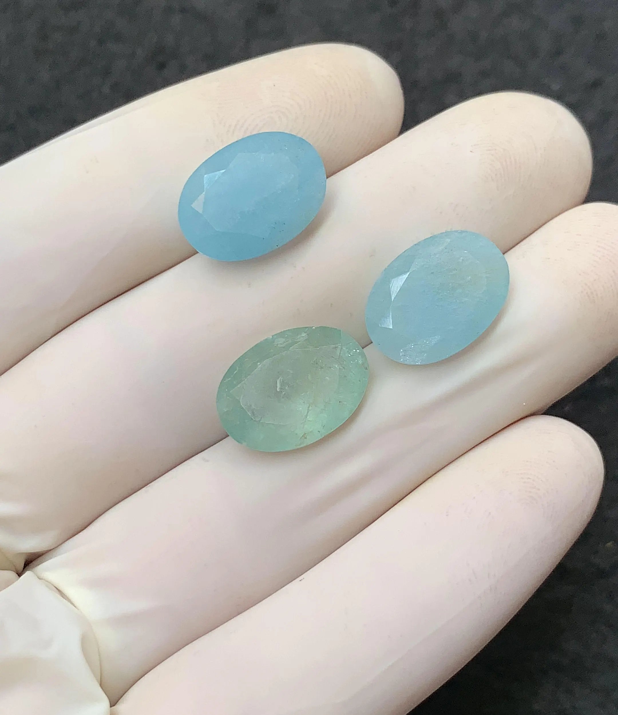 Natural Aquamarine Gemstone Faceted Cut Oval Shape High Quality Loose Gemstones For Jewelry Making Wholesalegems 14x10 MM Size 3 Pcs SM25736