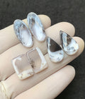 Natural Dendrite Opal Gemstone Smooth Mix Shape Cabochon Loose Gemstones For Jewelry Making Wholesalegems 16-24 MM Size 3 Pair SM25764