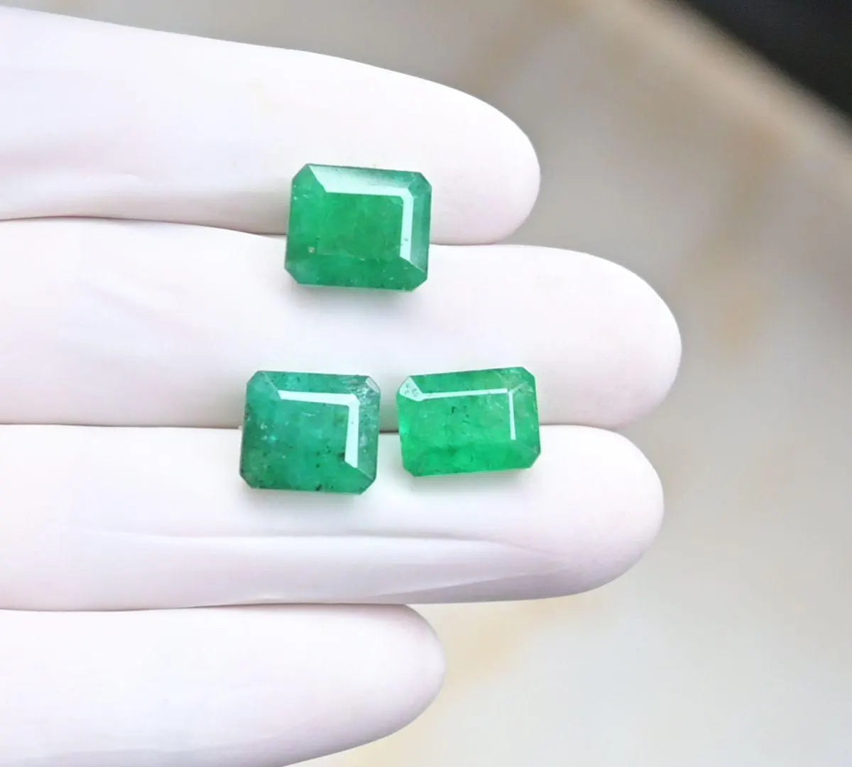 Natural Beryl Gemstone Faceted Cut Rectangle Shape Loose Gemstones For Jewelry Making Wholesalegems 11-12 MM Size 3 Pcs SM25767