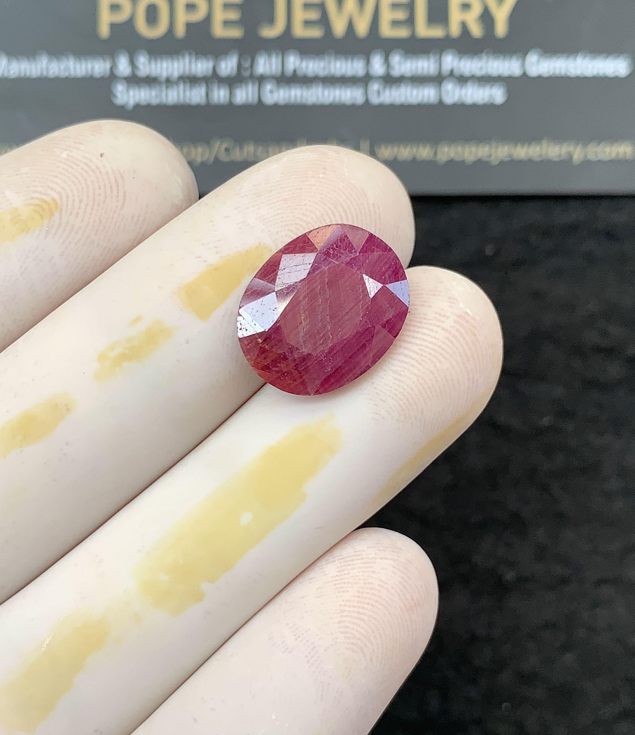 100% Natural Ruby Gemstone Faceted Cut Oval Shape High Quality Loose Gemstones For Jewelry Making Wholesalegems 15x12x4 MM Size SM25794