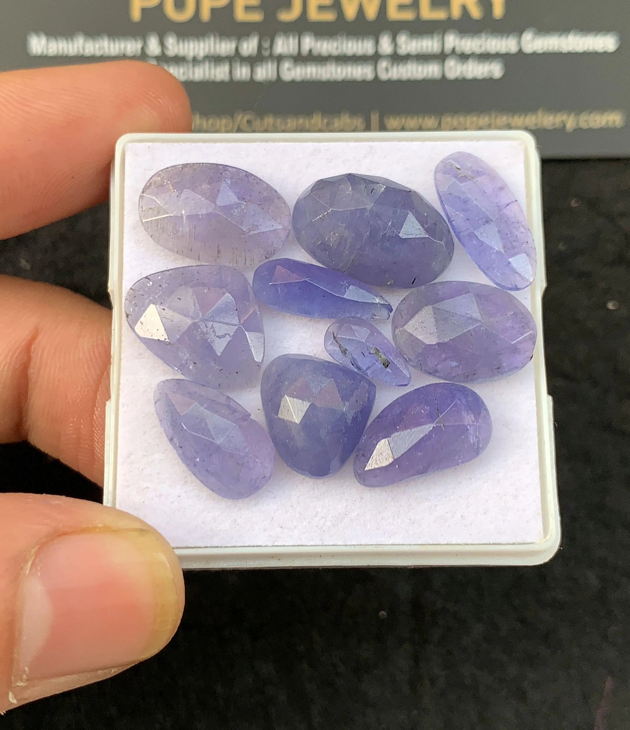 Natural Tanzanite Gemstone Rose Cut Mix Cabochon High Quality Loose Gemstones For Jewelry Making Wholesalegems 9-16 MM Size 10 Pcs SM25847