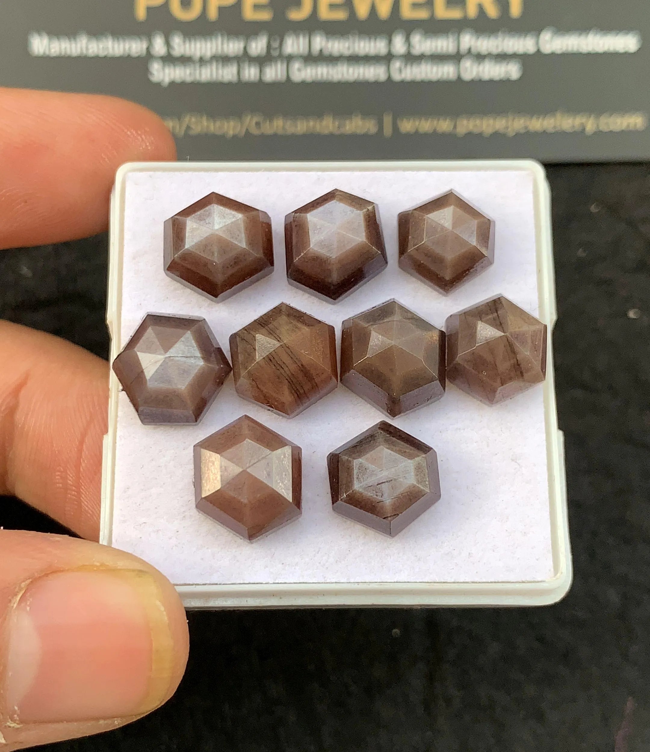 Natural Sapphire Gemstone Rose Cut Hexagon Cabochon High Quality Loose Gemstones For Jewelry Making Wholesalegems 9 MM Size 10 Pcs SM25848