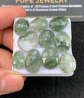 Natural Green Rutile Gemstone Rose Cut Fancy Shape Cabochon Loose Gemstones For Jewelry Making Wholesalegems 13-16 MM Size 10 Pcs SM25858