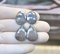 Natural Blue Silky Sapphire Gemstone Rose Cut Mix Cabochon Loose Gemstones For Jewelry Making Wholesalegems 18-22 MM Size 2 Pair SM25893