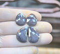 Natural Blue Silky Sapphire Gemstone Rose Cut Mix Cabochon Loose Gemstones For Jewelry Making Wholesalegems 16-21 MM Size 2 Pair SM25896