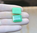 Natural Chrysoprase Gemstone Faceted Cut Rectangle High Quality Loose Gemstones For Jewelry Making Wholesalegems 20x15 MM Size 2 Pcs SM25914