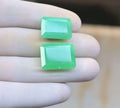 Natural Chrysoprase Gemstone Faceted Cut Rectangle High Quality Loose Gemstones For Jewelry Making Wholesalegems 18-20 MM Size 2 Pcs SM25915