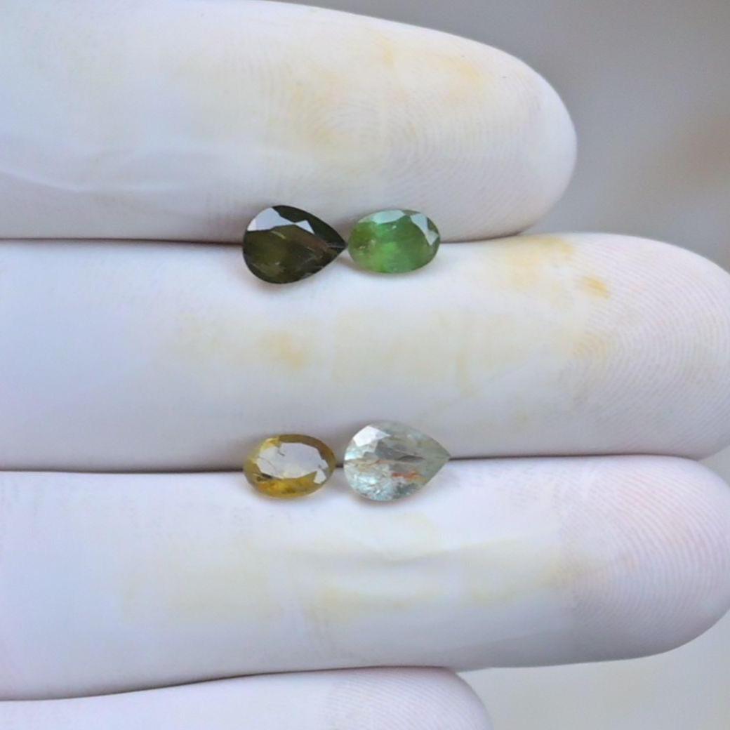 Natural Tourmaline Gemstone Faceted Cut Mix Shape High Quality Loose Gemstone For Jewelry Making Wholesalegems 6-7 MM Size 4 Pcs SM25620