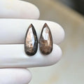 Natural Golden Sapphire Gemstone Rose Cut Pear Shape Cabochon Loose Gemstones For Jewelry Making Wholesalegems 12x8 MM Size 2 Pcs SM25692