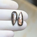 Natural Golden Sapphire Gemstone Rose Cut Pear Shape Cabochon Loose Gemstones For Jewelry Making Wholesalegems 12x8 MM Size 2 Pcs SM25691