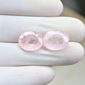 Natural Morganite Gemstone Faceted Cut Oval Shape High Quality Loose Gemstones For Jewelry Making Wholesalegems 14-15 MM Size 2 Pcs SM25684