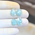 Natural Aqua Kyanite Gemstone Rose Cut Mix Cabochon High Quality Loose Gemstone For Jewelry Making Wholesalegems 11-14 MM Size 4 Pcs SM25877