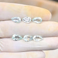 Natural Aquamarine Gemstone Faceted Cut Pear Shape High Quality Loose Gemstones For Jewelry Making Wholesalegems 9-10 MM Size 6 Pcs SM25873