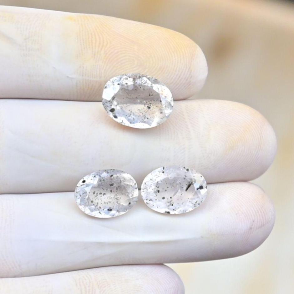 Natural Super Seven Gemstone Faceted Cut Oval Shape Loose Gemstones For Jewelry Making Wholesalegems 11-13 MM Size 3 Pcs SM25869