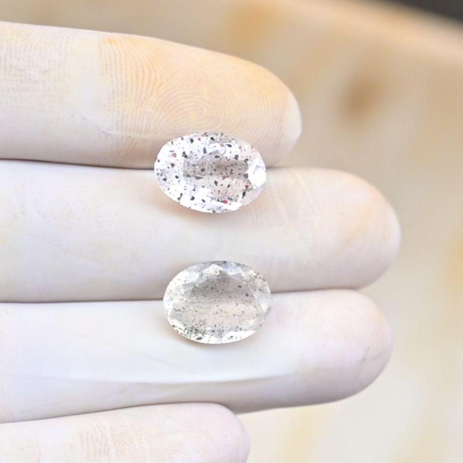 Natural Super Seven Gemstone Faceted Cut Oval Shape Loose Gemstones For Jewelry Making Wholesalegems 13-14 MM Size 2 Pcs SM25868