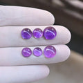 Natural Amethyst Gemstone Smooth Round Cabochon High Quality Loose Gemstones For Jewelry Making Wholesalegems 7-11 MM Size 6 Pcs SM25887