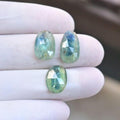 Natural Mint Kyanite Gemstone Rose Cut Mix Shape Cabochon Loose Gemstones For Jewelry Making Wholesalegems 13-15 MM Size 3 Pcs SM25883