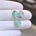 Natural Mint Kyanite Gemstone Rose Cut Oval Shape Cabochon Loose Gemstones For Jewelry Making Wholesalegems 12-13 MM Size 3 Pcs SM25881