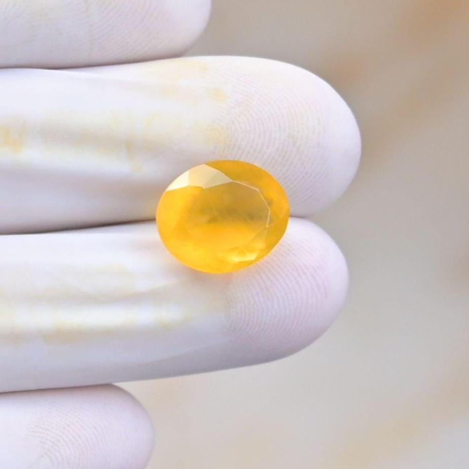 Natural Mexican Opal Gemstone Faceted Cut Oval Shape High Quality Loose Gemstone For Jewelry Making Wholesalegems 12x10x7 MM Size SM25602