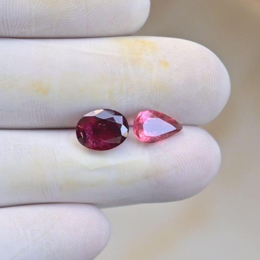 Natural Tourmaline Gemstone Faceted Cut Mix Shape High Quality Loose Gemstone For Jewelry Making Wholesalegems 9-10 MM Size 2 Pcs SM25607