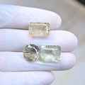 Natural Rutilated Quartz Gemstone Faceted Cut Mix Shape Loose Gemstones For Jewelry Making Wholesalegems 12-14 MM Size 3 Pcs SM25678