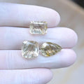 Natural Rutilated Quartz Gemstone Faceted Cut Mix Shape Loose Gemstones For Jewelry Making Wholesalegems 12-15 MM Size 3 Pcs SM25677