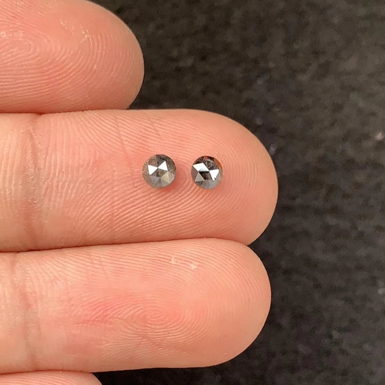 Natural Salt & Paper Diamond Gemstone Salt Paper Diamond Rose Cut Round Shape 3-4 MM 2 Pcs High Quality Loose Gemstone Wholesalegems SM23935