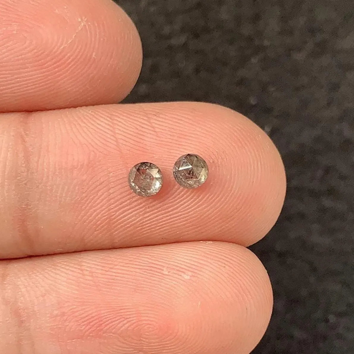 Natural Salt & Paper Diamond Gemstone Salt Paper Diamond Rose Cut Round Shape 3-4 MM 2 Pcs High Quality Loose Gemstone Wholesalegems SM23929