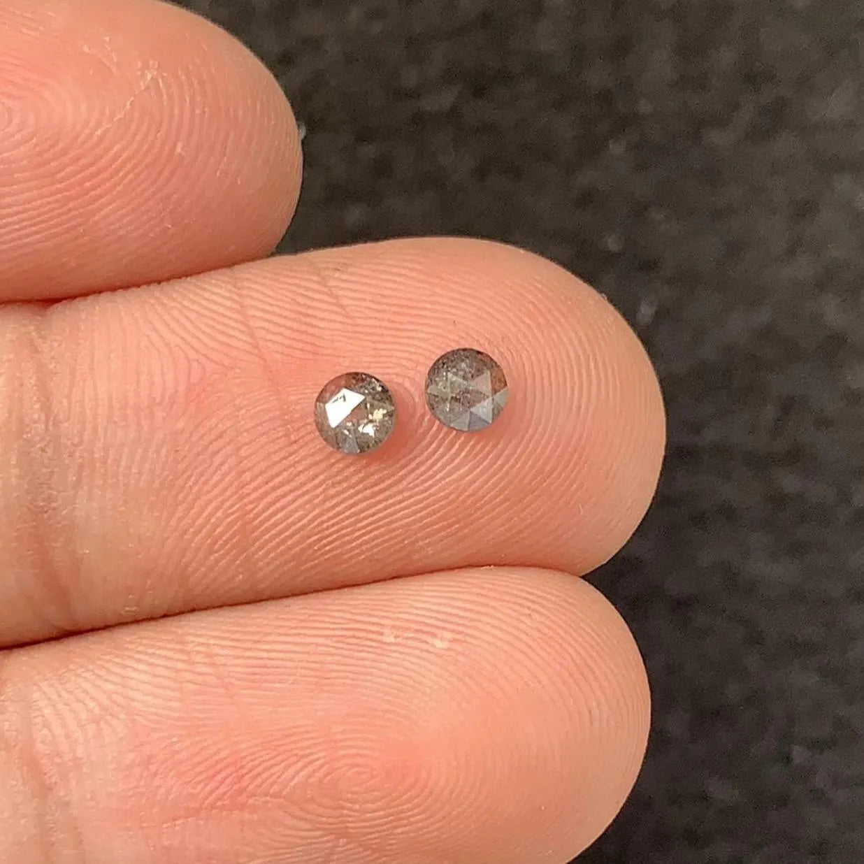 Natural Salt & Paper Diamond Gemstone Salt Paper Diamond Rose Cut Round Shape 3 MM 2 Pcs High Quality Loose Gemstone Wholesalegems SM23928