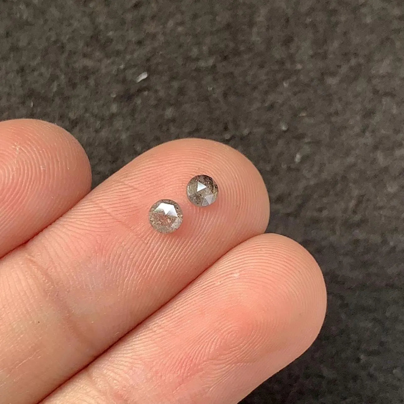 Natural Salt & Paper Diamond Gemstone Salt Paper Diamond Rose Cut Round Shape 3-4 MM 2 Pcs High Quality Loose Gemstone Wholesalegems SM23924