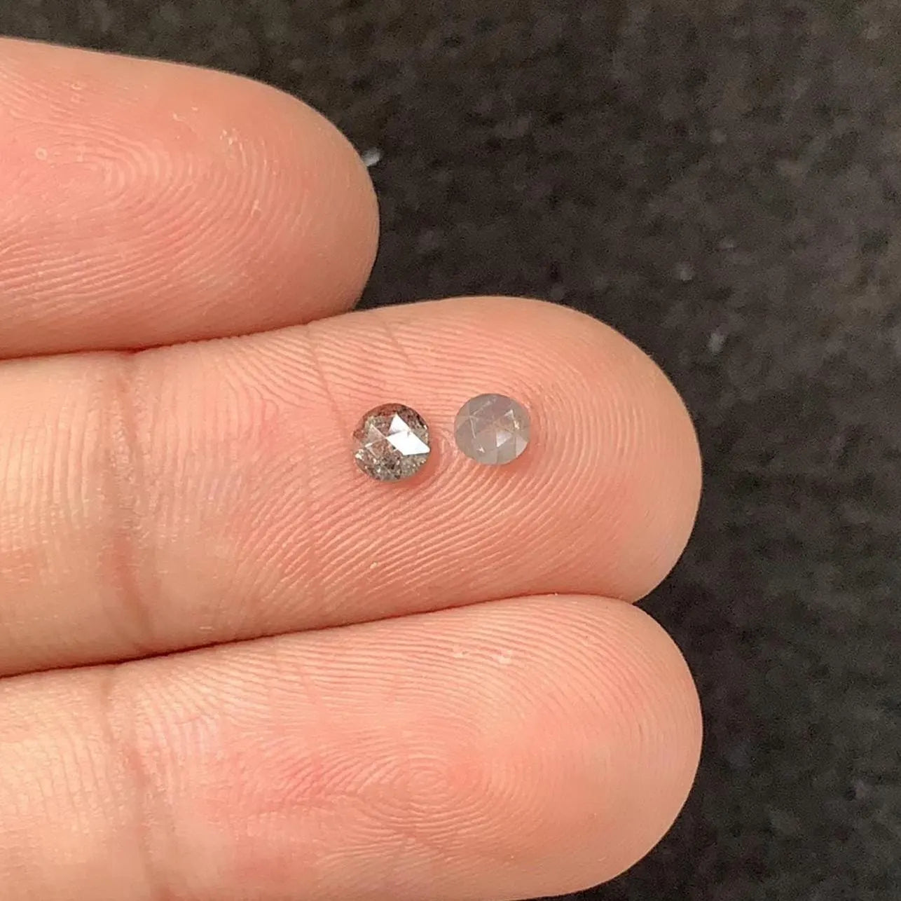 Natural Salt & Paper Diamond Gemstone Salt Paper Diamond Rose Cut Round Shape 3-4 MM 2 Pcs High Quality Loose Gemstone Wholesalegems SM23923