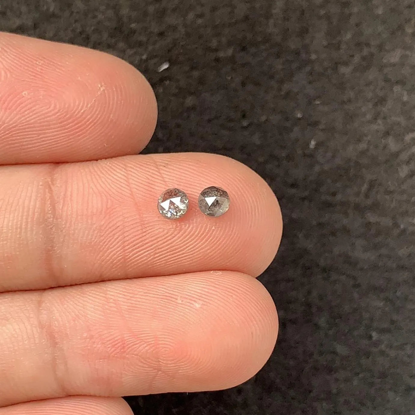 Natural Salt & Paper Diamond Gemstone Salt Paper Diamond Rose Cut Round Shape 4 MM 2 Pcs High Quality Loose Gemstone Wholesalegems SM23921