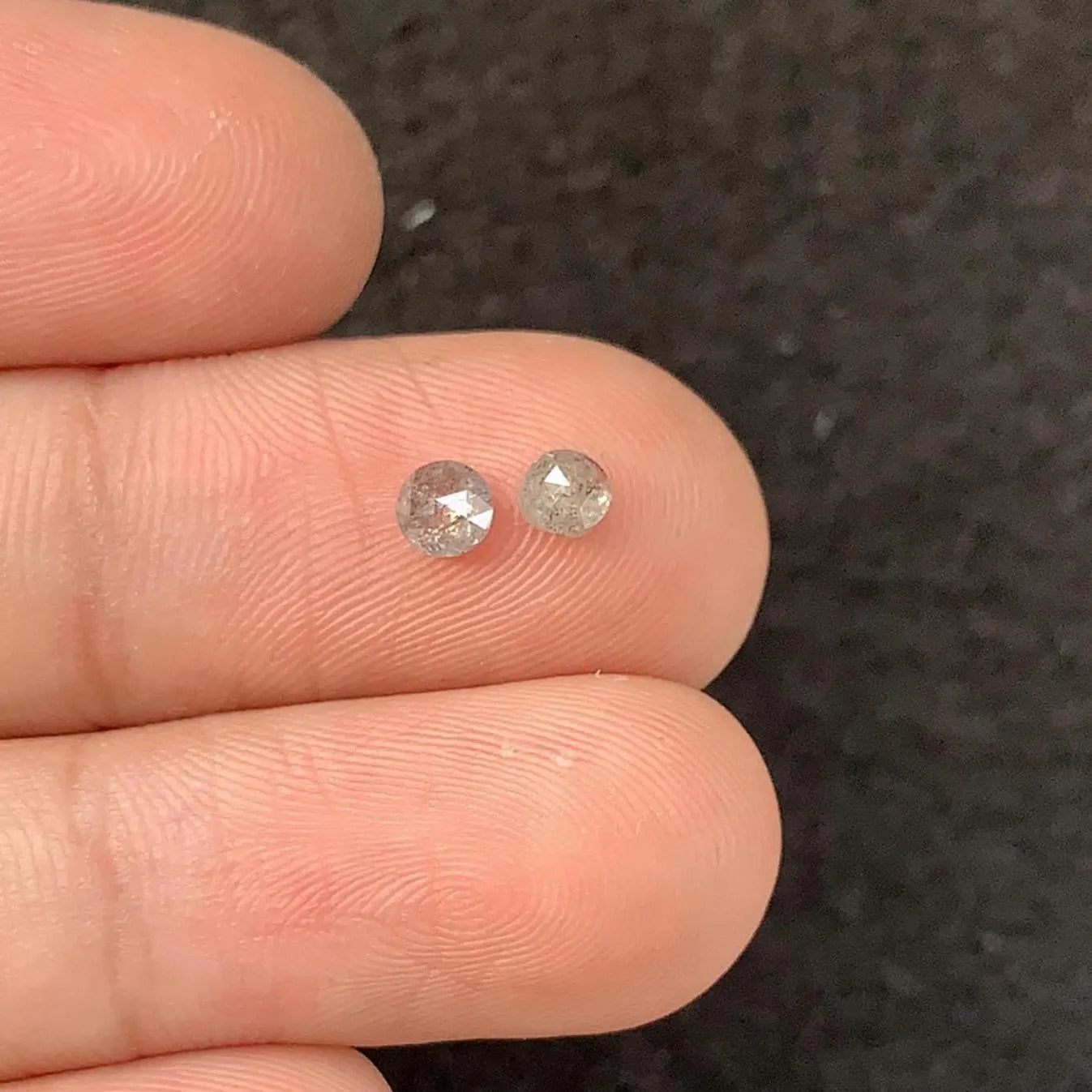 Natural Salt & Paper Diamond Gemstone Salt Paper Diamond Rose Cut Round Shape 3-4 MM 2 Pcs High Quality Loose Gemstone Wholesalegems SM23920