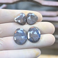 Natural Blue Silky Sapphire Gemstone Rose Cut Mix Cabochon Loose Gemstones For Jewelry Making Wholesalegems 15-20 MM Size 2 Pair SM25897