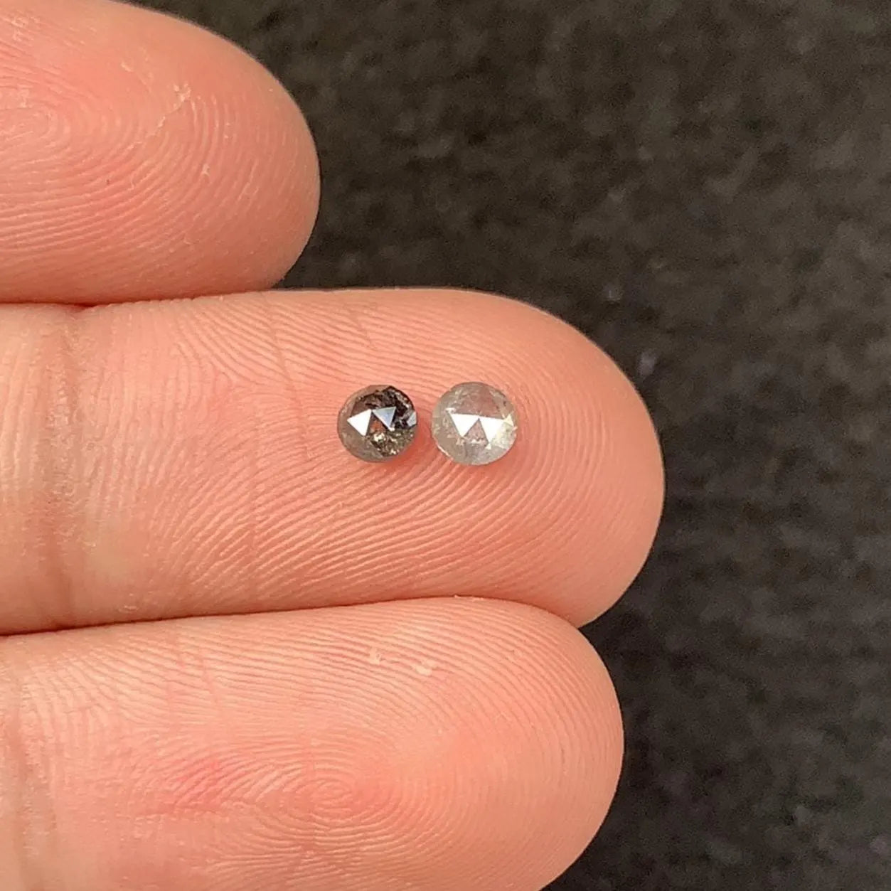 Natural Salt & Paper Diamond Gemstone Salt Paper Diamond Rose Cut Round Shape 3-4 MM 2 Pcs High Quality Loose Gemstone Wholesalegems SM23934