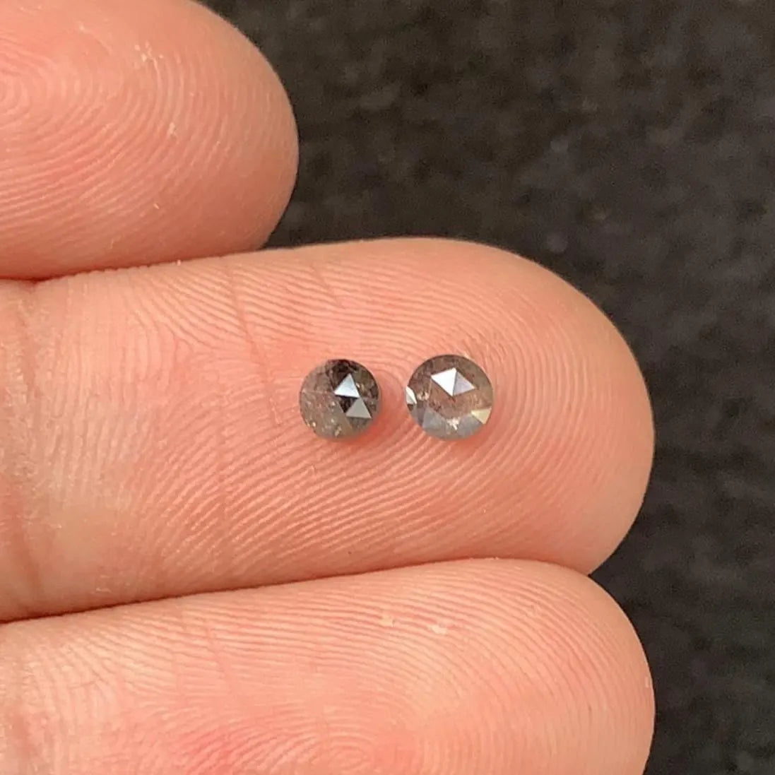 Natural Salt & Paper Diamond Gemstone Salt Paper Diamond Rose Cut Round Shape 3-4 MM 2 Pcs High Quality Loose Gemstone Wholesalegems SM23933